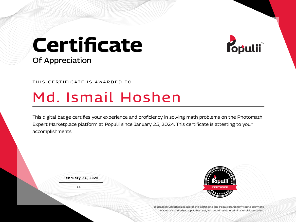 Certificate of Appreciation